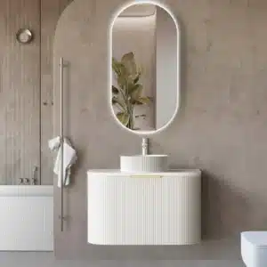 Otti Bondi 750MM WALL HUNG FLUTED CURVE VANITY - SATIN WHITE