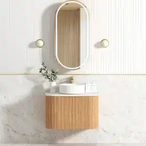 Otti Bondi FLUTED 750MM CURVE VANITY - WOODLAND OAK
