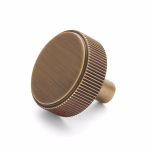 Manovella Aged Brass Round Fluted Cabinet Knob - Artemis