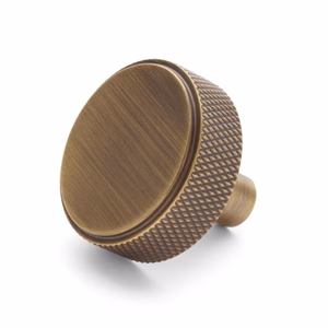 Manovella Aged Brass Round Knurled Cabinet Knob - Octavia