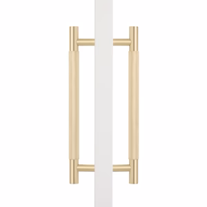 Manovella Brushed Brass Knurled Back to Back Door Pull - Charmian