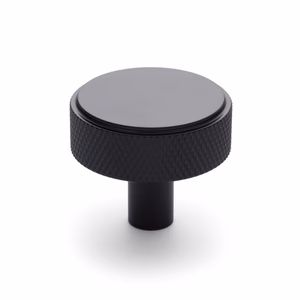 Manovella Matt Black Round Knurled Cabinet Knob - Octavia - Image 2