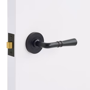 Manovella Matt Black Passage Door Handle - Lexton