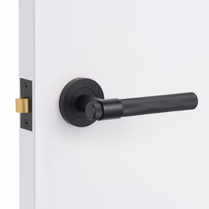 Manovella Matt Black Passage Door Handle - Rochester