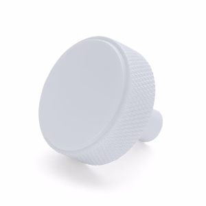 Manovella White Round Knurled Cabinet Knob - Octavia