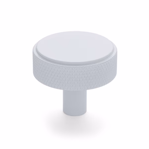 Manovella White Round Knurled Cabinet Knob - Octavia - Image 2