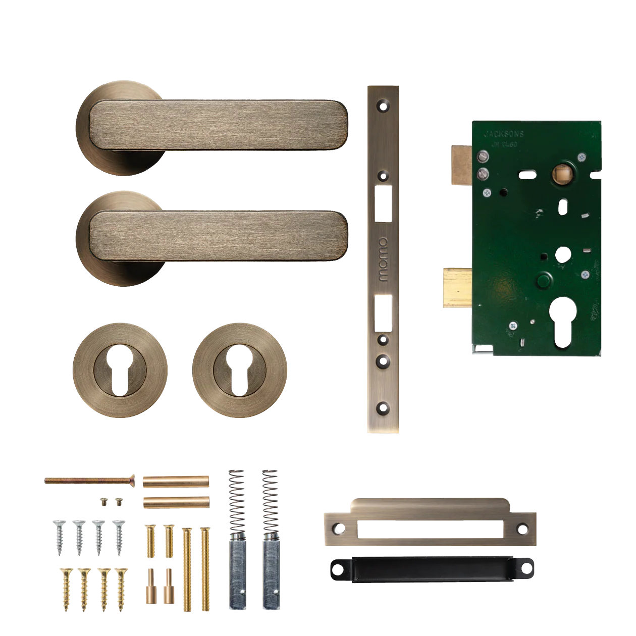 Momo Aspen Lever Handle Set Dark Brushed Brass - Image 3