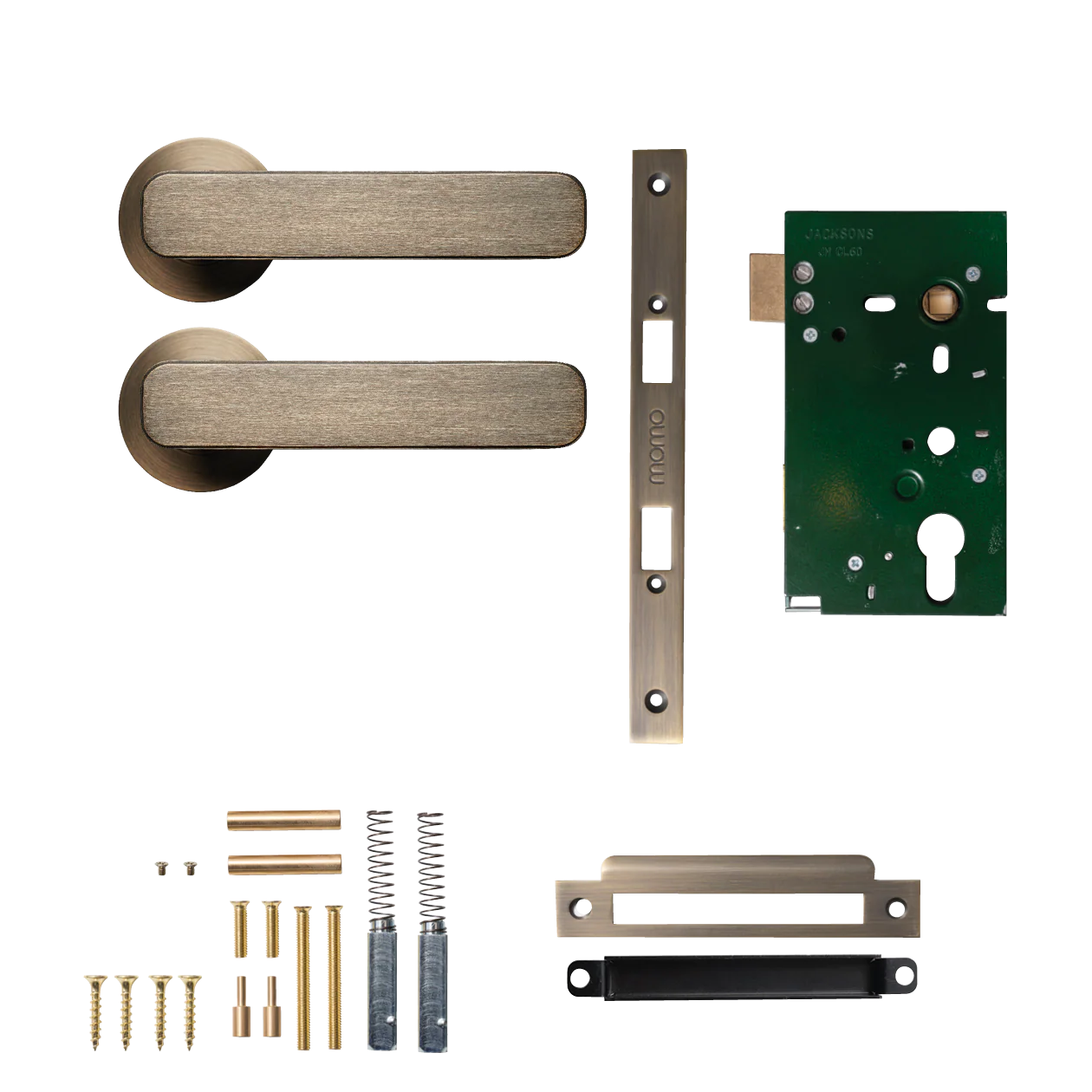 Momo Aspen Lever Handle Set Dark Brushed Brass - Image 5