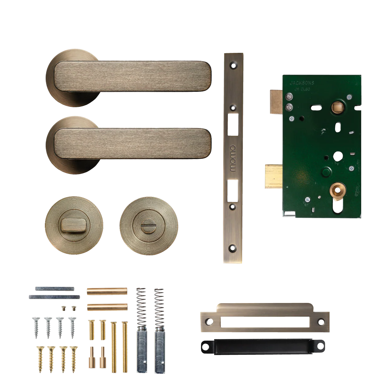 Momo Aspen Lever Handle Set Dark Brushed Brass - Image 4