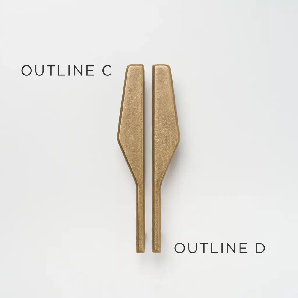 Lo & Co Outline_C Handle Tumbled Brass - Small 130mm - Image 8