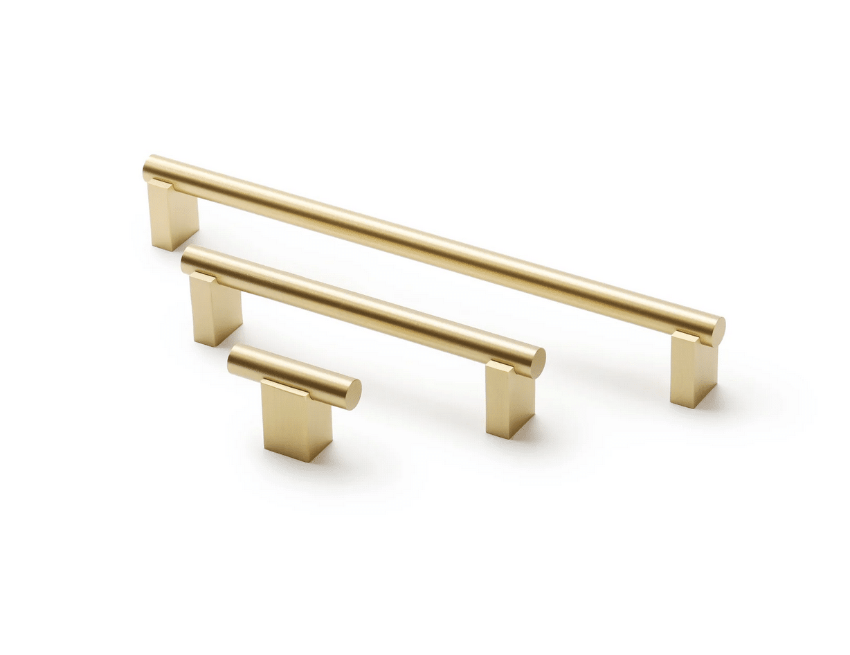 Zano Aura Handle - Small 150mm - Satin Brass - Image 2