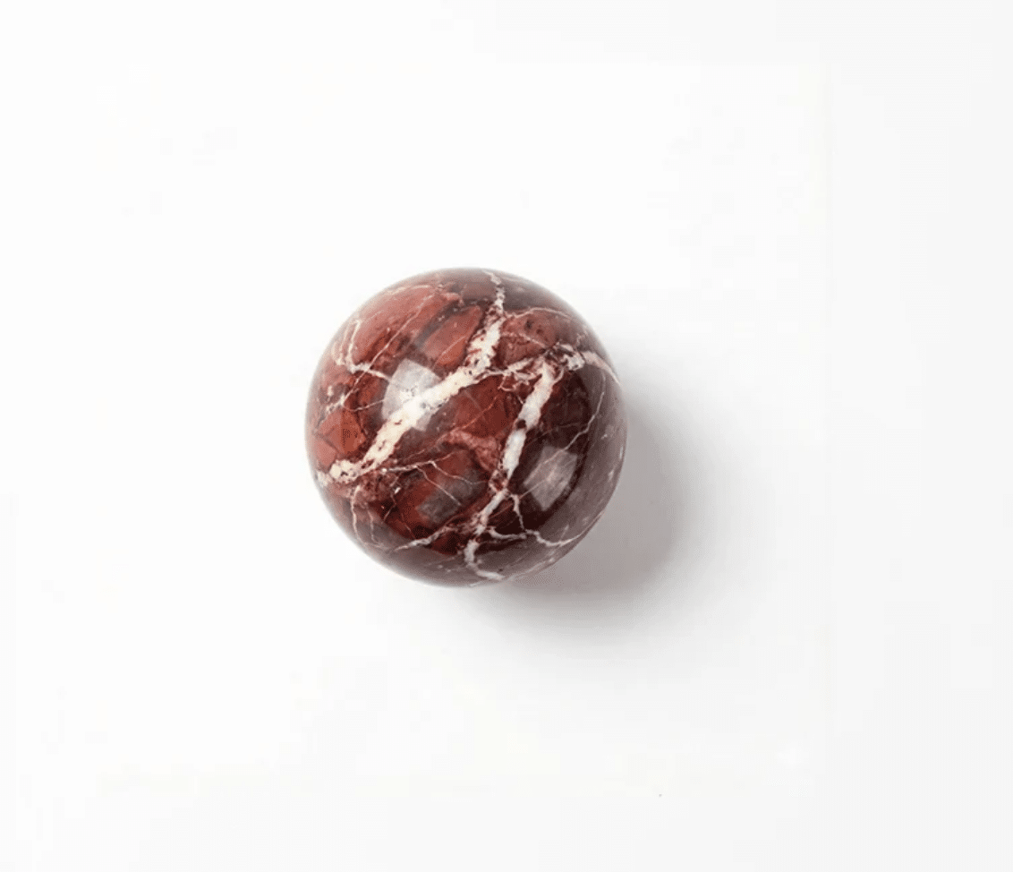 Zano Marble Ball Knob - Small 40mm - Rosso