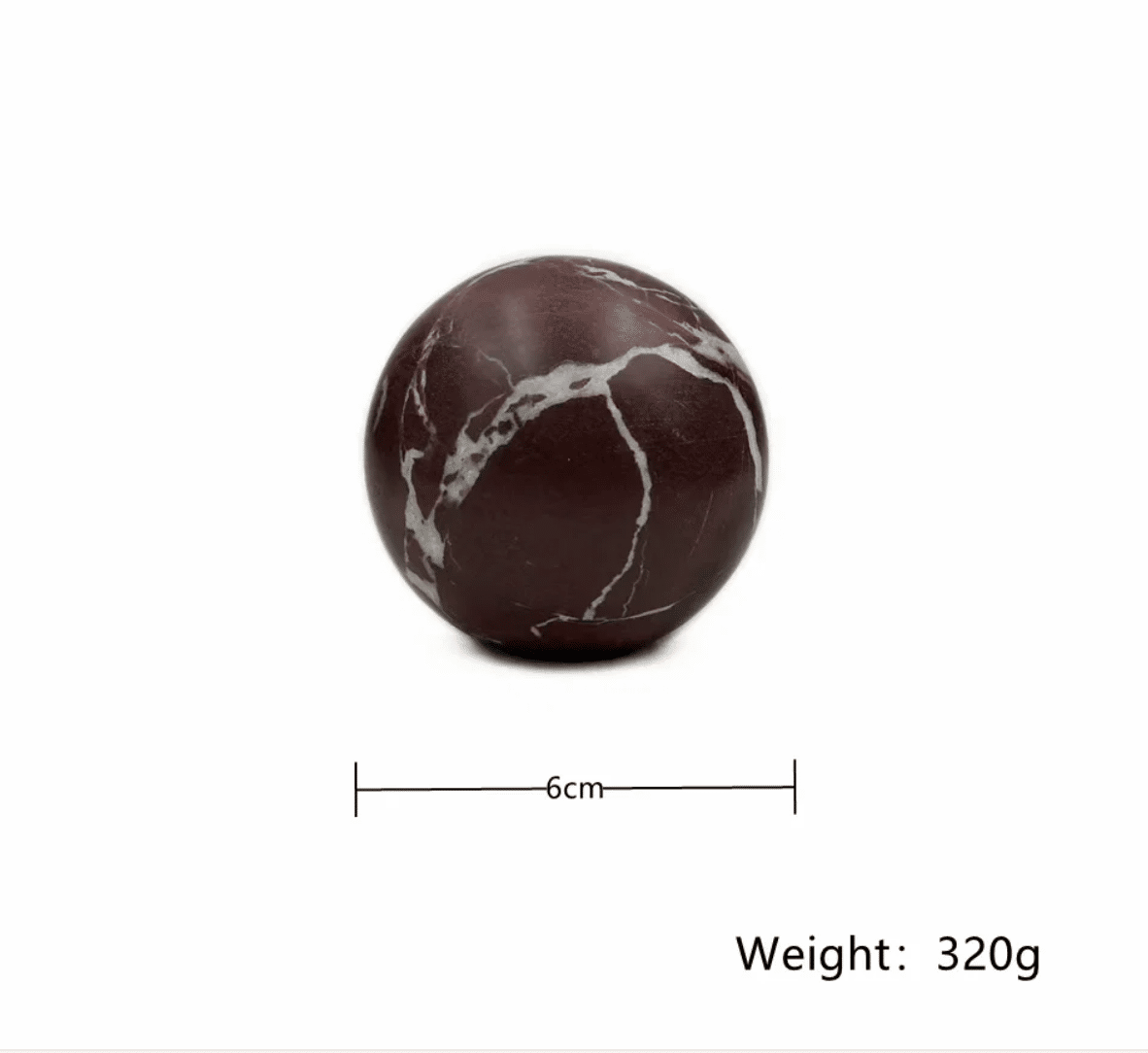 Zano Marble Ball Knob - Small 40mm - Rosso - Image 3